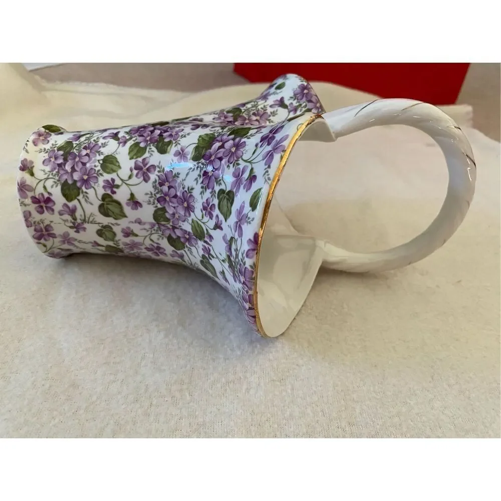Formalities Violet Chintz Collection Porcelain Basket Vase House Decoration Glas